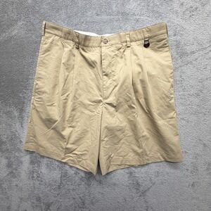 PGA TOUR Shorts Mens Measured 38x8 Beige Chino Pleated Relaxed Pockets